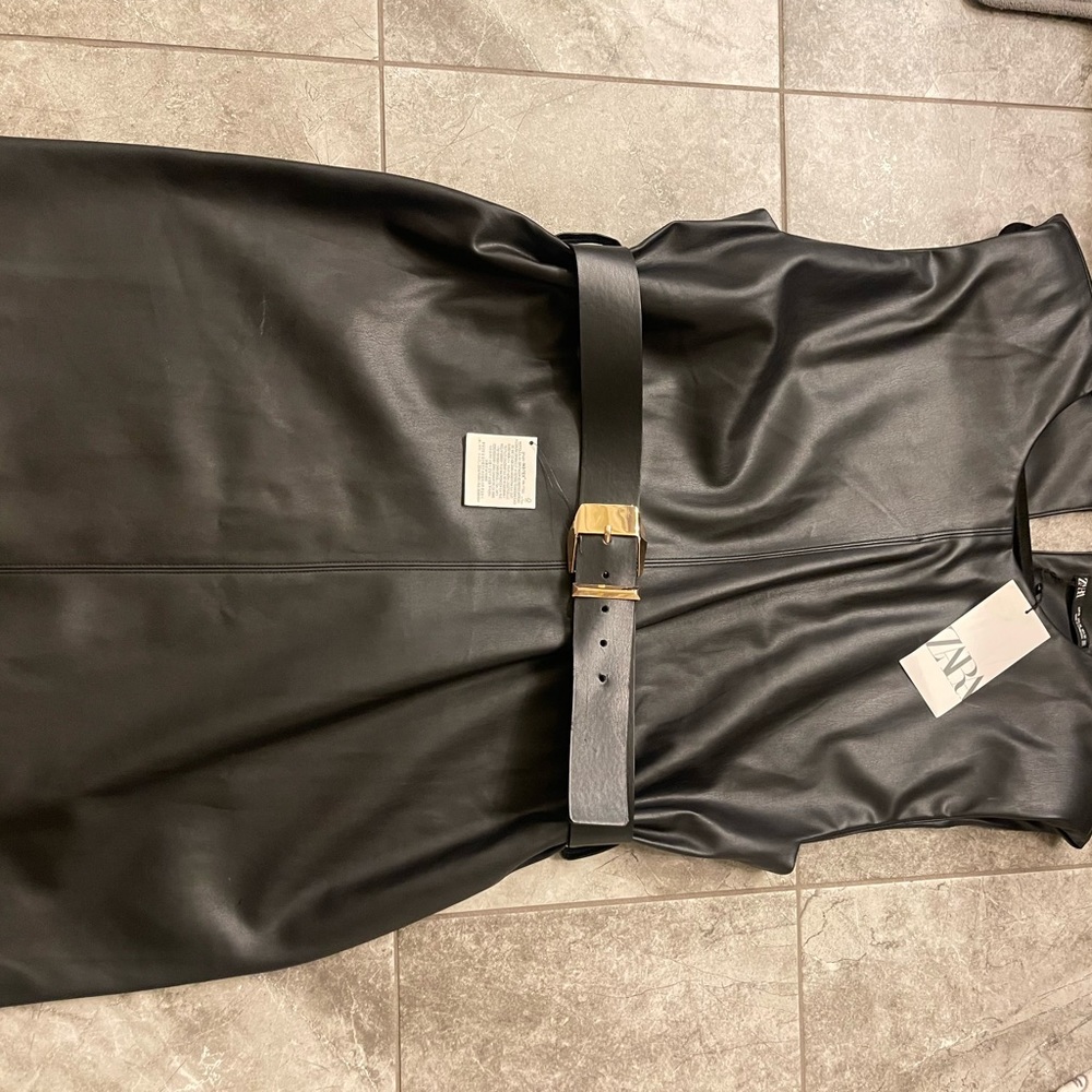 ZARA faux leather dress